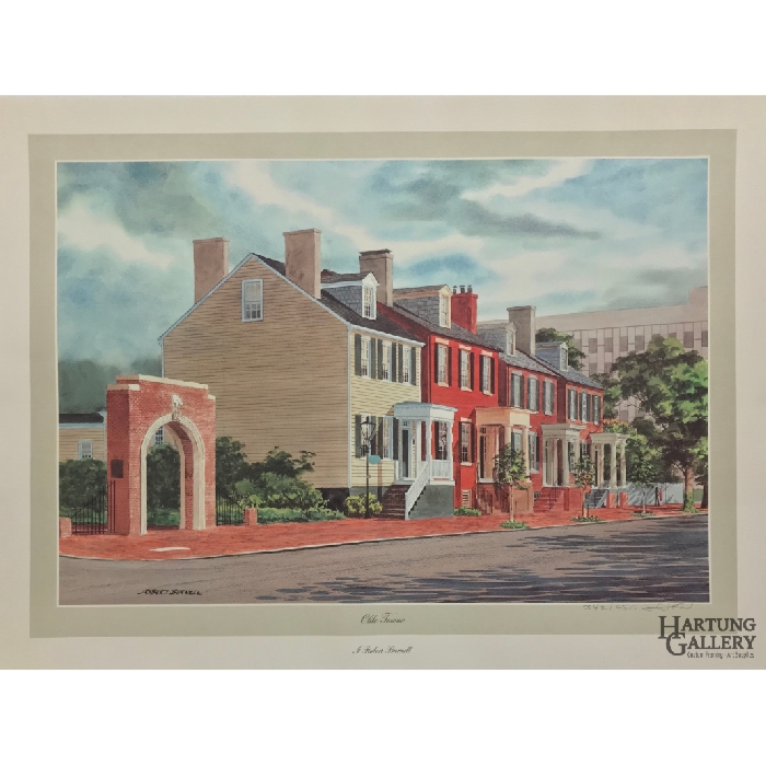 Old Towne by J. Robert Burnell, Signed Print