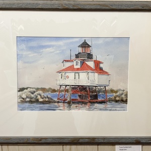 watercolor of a lighthouse