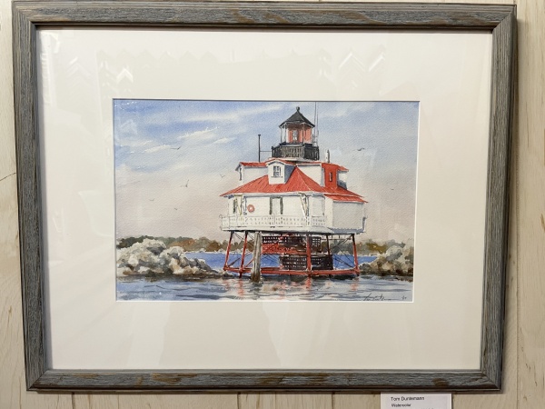 watercolor of a lighthouse