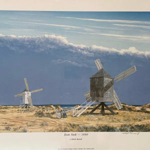 historic windmills at Dam Neck, painting