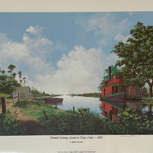 historical dismal swamp canal with boats