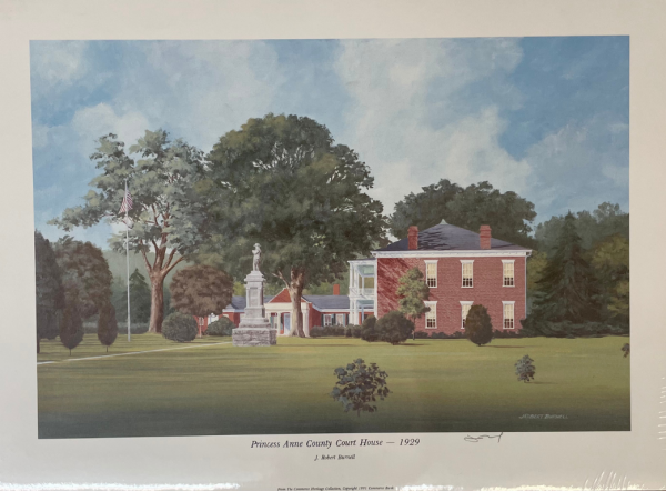 painting of historical Princess Anne County Court House