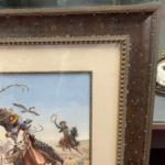 Framed Western painting with fillet on frame